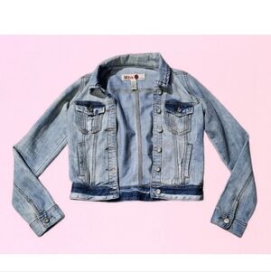 1st Kiss Jean Jacket 90s Vintage Womens S Blue Denim Grunge Preppy Trucker